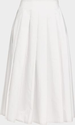 The Row Barta Pleated Cotton Poplin Midi Skirt