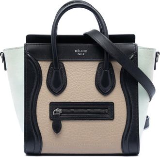 Celine Pre-owned Celine Nano Tricolor Leather Luggage Tote F-GA-2107