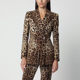 Dolce & Gabbana Giacca doppiopetto leopardata in lana