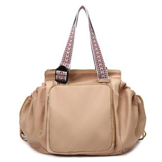 Generic Nylon Portable Stroller Diaper Bag,Multifunction Nursing Tote Bag, Adjustable Shoulder Strap Nappy Diaper Storage Bags with Compartments Large Capacit