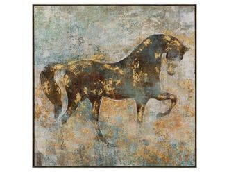 Schubiger M&ouml;bel Bild Pferd mit Goldenen Tupfen