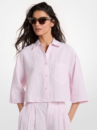 Michael Kors Linen Cropped Shirt