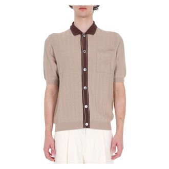 Ballantyne Polo Shirts, male, Brown, Size: 2XL Polo Shirt with Contrast Trim