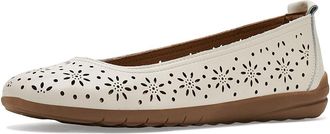 Easy Spirit Araceli Womens Dress Flat Shoes Cream Leather : 6.5 M (B)
