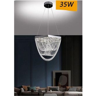 Trade Shop Trade Shop Traesio - Trade Shop - Lampadario a Sospensione Led 35 w Design Moderno Cristalli Luce Fredda 6500k B74