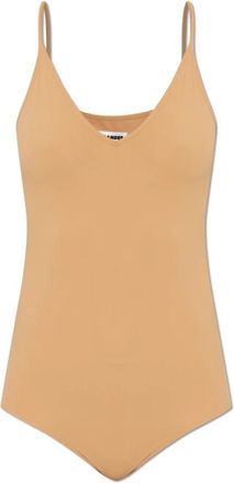 Jil Sander V-Neck Camisole Bodysuit - Dames - Bodies - Beige - S - Tops