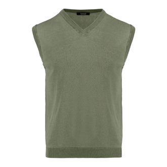 Bomboogie Chaleco de algod&oacute;n con cuello en V - Knitwear - Hombre - Verde - 2XL
