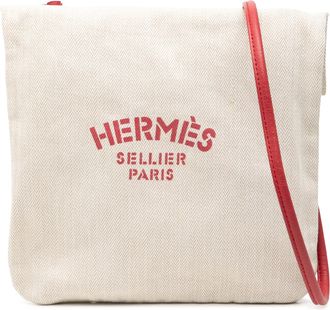Herm&egrave;s Pre-owned Womens Toile Aline Grooming Bag Pm - Ivory Textile - One Size