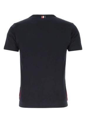 Thom Browne Mens Midnight Blue Cotton T-Shirt 415 T-shirts And Polos