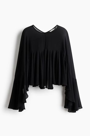 H&M Volantbluse - Schwarz