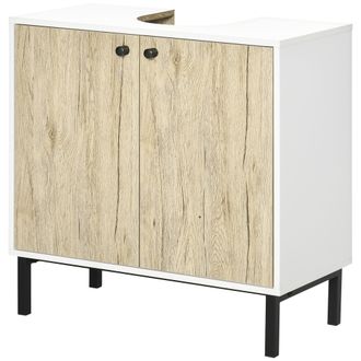 Kleankin Kleankin Mobile Bagno Sotto Lavabo Con Ripiano Interno E 2 Ante In Truciolato