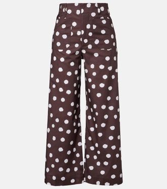 Adriana Degreas Pantaloni in misto cotone a pois