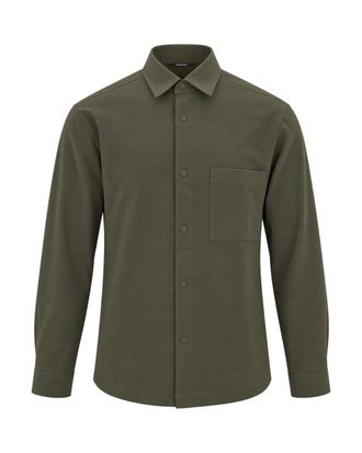 BOSS Olive Green Technical Button-Up Shirt