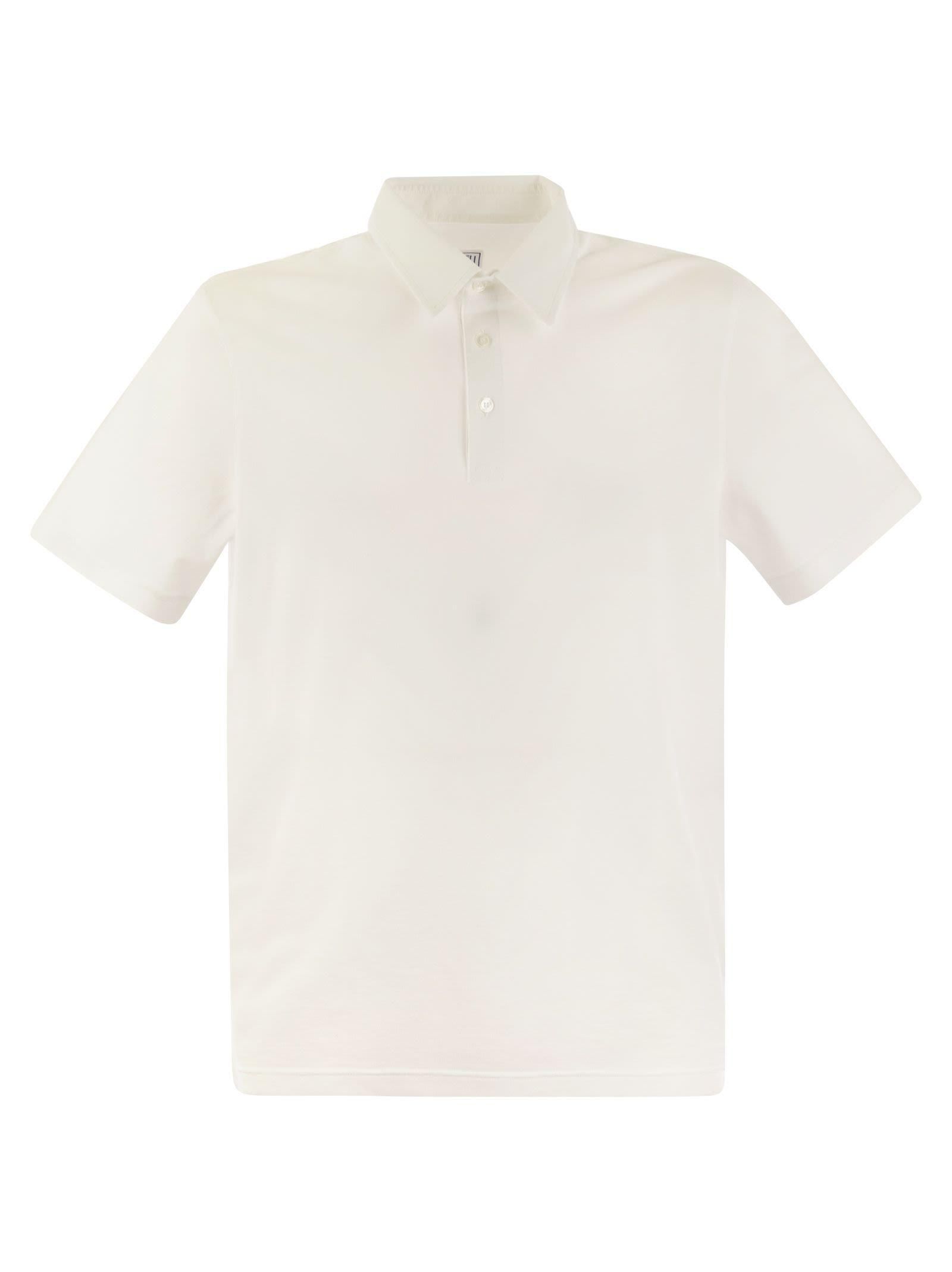 Tシャツ・カットソー Fedeli SS25 White cotton polo shirt (8UED5920 41) Men's Polos & T-Shirts – Fedeli