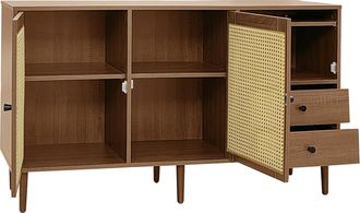 STILVORA Aparador Y Buffet Con 2 Puertas De Rat&aacute;n, Estantes Ajustables, Estilo R&uacute;stico, En Tablero De Part&iacute;culas, Madera, 130&times;40&times;75,5 Cm