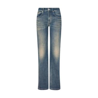 Moschino Flared Jeans, female, Blue, Size: W29 Cotton Denim Flare Pants