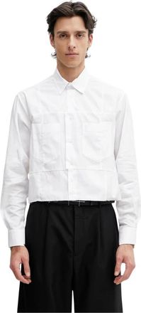 VETEMENTS Lange Mouwen Shirt met Borstzak - Heren - Casual Overhemden - Wit - M - Katoen - Overhemden