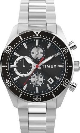 Timex Ridgefield Chronograph Bracelet Watch, 42mm in Black/Silver-Tone at Nordstrom