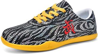 Generic Martial Arts Shoes,Taekwondo Taichi Kung Fu Trainers Adult Child Non-Slip Breathable Gym Outdoor Sports(Black,10.5 UK Child)