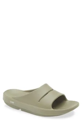 Oofos OOahh Slide Sandal in Foliage at Nordstrom, Size 10
