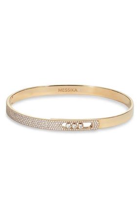 Messika Move Noa Pav&eacute; Diamond Bangle in Yellow Gold at Nordstrom, Size Medium