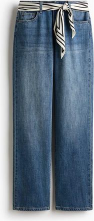 H&M Straight Regular Waist Jeans in Denim Blue at Nordstrom, Size 10