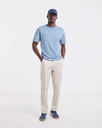 Jacamo Linen Blend Elasticated Cargo Trouser
