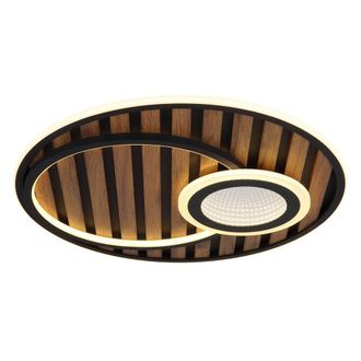 Netlighting Woody 50cm Semi Flush Ceiling Light Matt Black LED 3000K