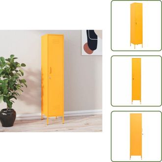 vidaXL The Living Store Armadio Giallo Senape 35x46x180 cm in Acciaio - Armadio giallo senape