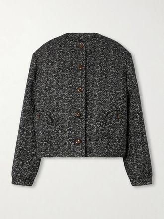 Blaz&eacute; Milano Giacca Cropped In Tweed Di Misto Cotone Antalya Gliss - Grigio