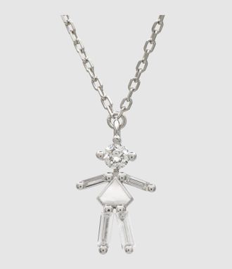 Little Ones Paris Collier Pendentif Fille Argent Iconic White 45cm