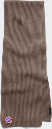 Canada Goose &Eacute;charpe c&ocirc;tel&eacute;e en m&eacute;lange de cachemire (Hommes, Taupe Grey, TAILLE UNIQUE)