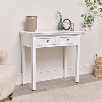 Melody Maison White 2 Drawer Console / Dressing Table - Daventry White Range