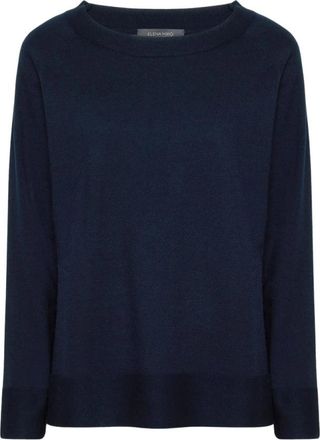 Elena Miro Raglan Boothals Top - Dames - Ronde hals truien - Blauw - L - Truien & Vesten
