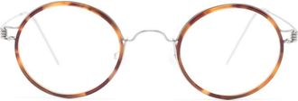 Lindberg Harley 10 round frame glasses - unisex - Titanium - 43 - Brown