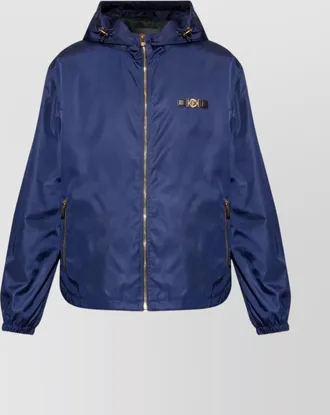 Versace hooded blazer drawstring side pockets