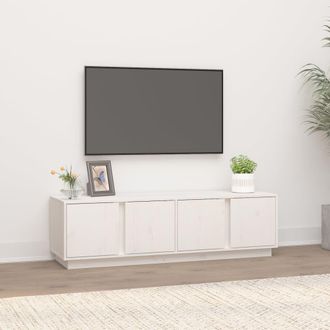 Berkfield Home TV Cabinet White 140x40x40 cm Solid Wood Pine | Size: 140 x 40 x 40 cm