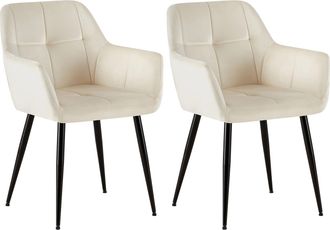 Clp Clp - Set De 2 Sillas De Sal&oacute;n Emia En Terciopelo Crema