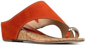 Donald J Pliner Vesna Toe Loop Wedge Sandal in Persimmon at Nordstrom, Size 9.5
