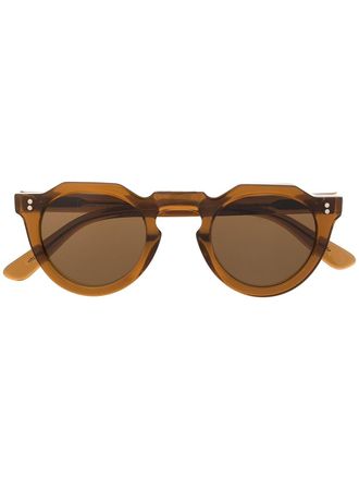 Lesca Pica round frame sunglasses - Brown
