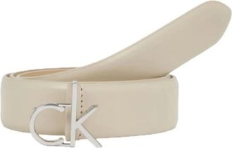 Calvin Klein Elegante Leren Gesp Riem - Dames - Riemen - Beige - 80 CM - Leer - Accessoires