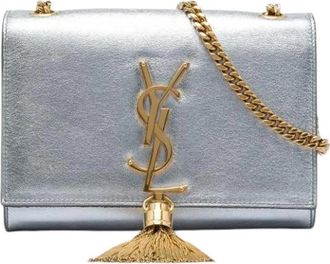 Saint Laurent Pre-owned Kate Schoudertas - Dames - Vintage Schoudertas - Grijs - ONE Size - Leer - Vintage
