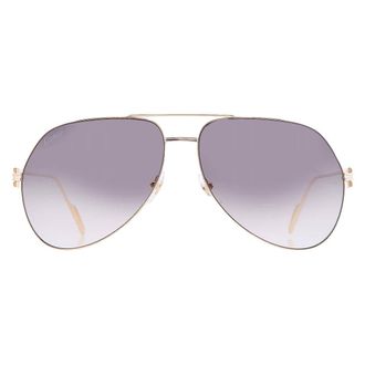 Cartier Premiere de Cartier Grey Gold Flash Pilot Unisex Sunglasses CT0110S 005 62