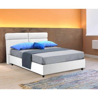 Dmora Cama Doble Asica, Colch&oacute;n Incluido, Hecho En Italia, Blanco