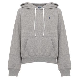 Ralph Lauren Shrunken Fit Fleece Hoodie - Dames - Hoodies - Grijs - S - Katoen - Hoodies & sweatvesten
