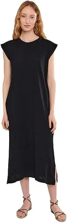 Mod-o-doc Cap Sleeve Column Dress with Conrast Cuffs Womens Dress Black : LG (US 12-14), Cotton