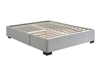Vente-Unique Somier con cajones 140 x 190 cm - Tejido gris - KOLANE de YSM&Eacute;E