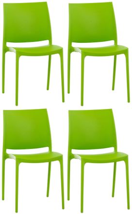 Clp Clp - Set De 4 Sillas Apilables Maya Verde