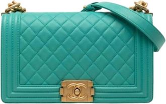 Chanel Pre-owned Boy Flap Shoulder Bag - Dames - Vintage Schoudertas - Blauw - ONE Size - Leer - Vintage