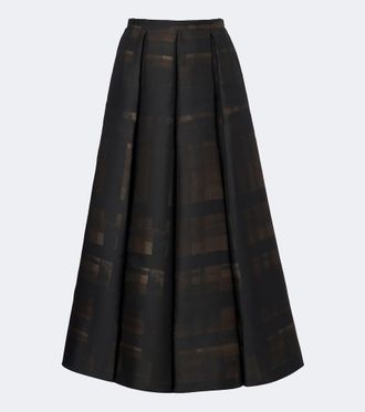 Emilia Wickstead Gonna midi Sylvane in mikado pliss&eacute;